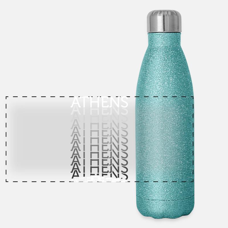 Athen Skyline Echo Typografie Panorama Glitzer Isolierflasche 500 ml