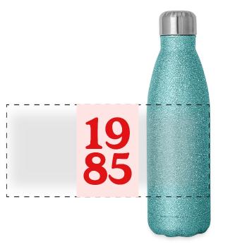 Poster 1985 - Panorama Glitzer Isolierflasche 500 ml - Blau Glitzer - Vorne
