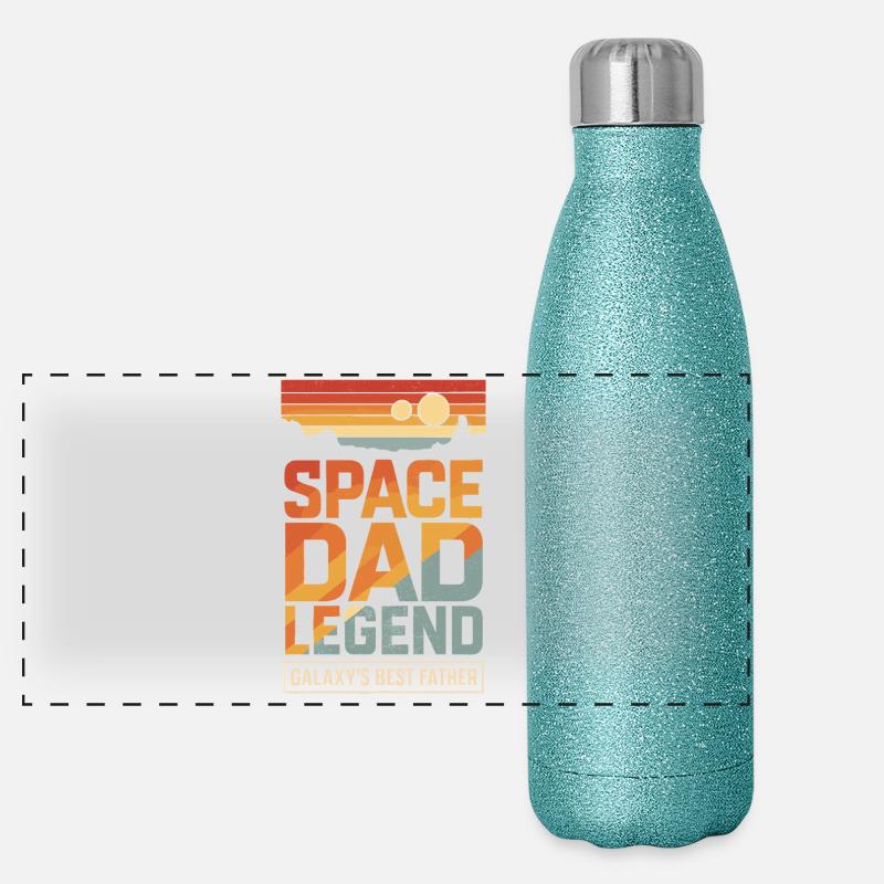 Dadalorian Papa – Space Dad Legend – Bester Vater Panorama Glitzer Isolierflasche 500 ml