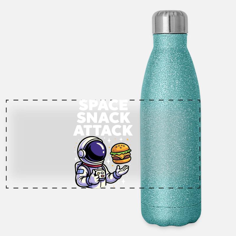 Astronaut Burger Space Snack Attack Panorama Glitzer Isolierflasche 500 ml