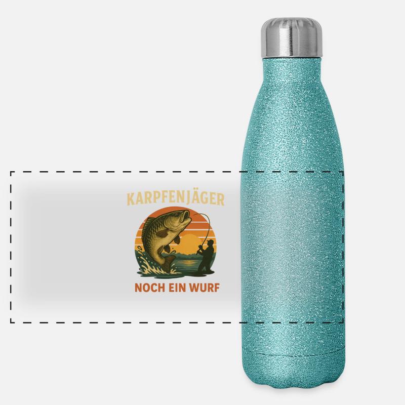Karpfenangeln noch ein Wurf Panorama Glitzer Isolierflasche 500 ml