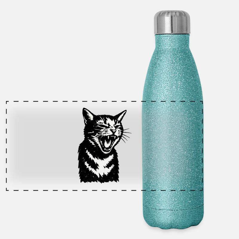 Chat Ombre Hurlante Gourde isotherme panoramique pailletée 500 ml