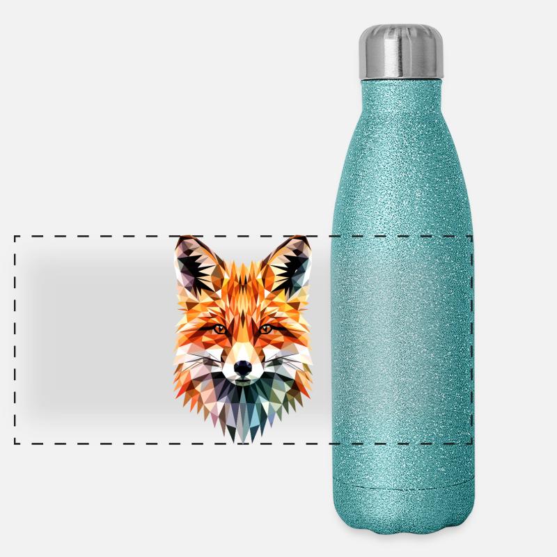 Fox Love Foxes Red Fox Vulpes Little Fox Panoramic Glitter Thermal Bottle 500 ml