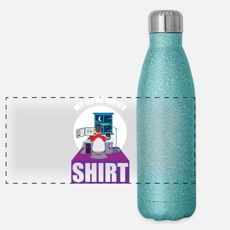 Night Shift Coder Programmer Desk Graphic Panorama Glitzer Isolierflasche 500 ml