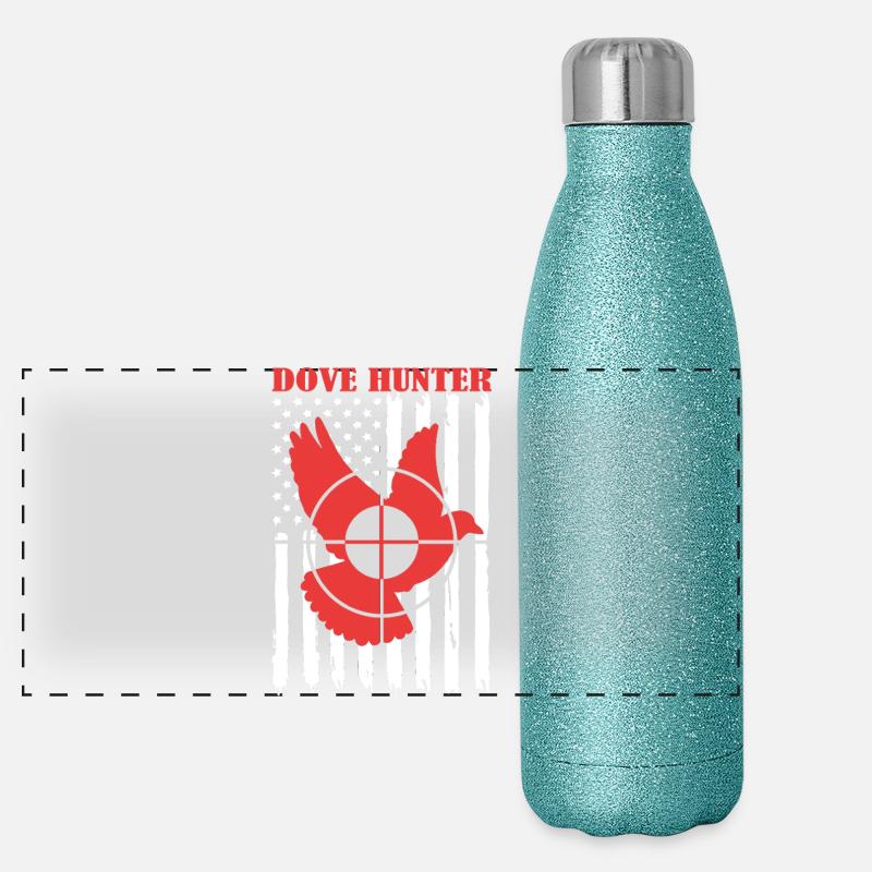 Taube Taubenjagd Panorama Glitzer Isolierflasche 500 ml