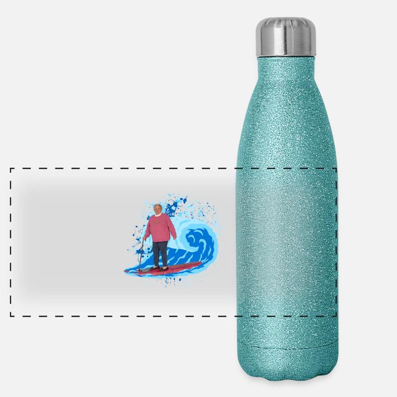 Surf Oma Panorama Glitzer Isolierflasche 500 ml