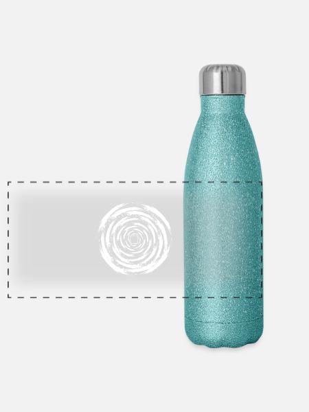optische Täuschung Kreis Bürste Wirbel Sturm - Panorama Glitzer Isolierflasche 500 ml - Blau Glitzer - Vorne