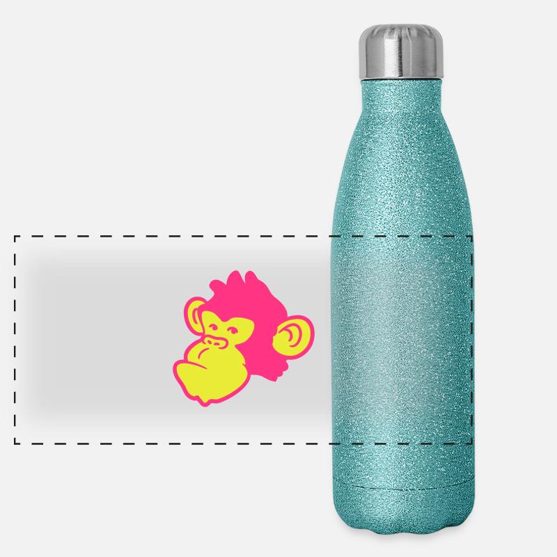 Cool monkey head Panoramic Glitter Thermal Bottle 500 ml