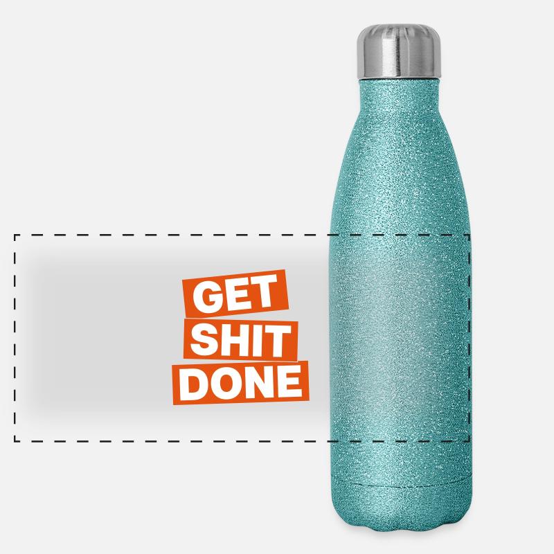 GET SHIT DONE Panorama Glitzer Isolierflasche 500 ml