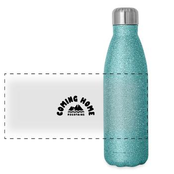 Home Mountains - Panorama Glitzer Isolierflasche 500 ml - Blau Glitzer - Vorne