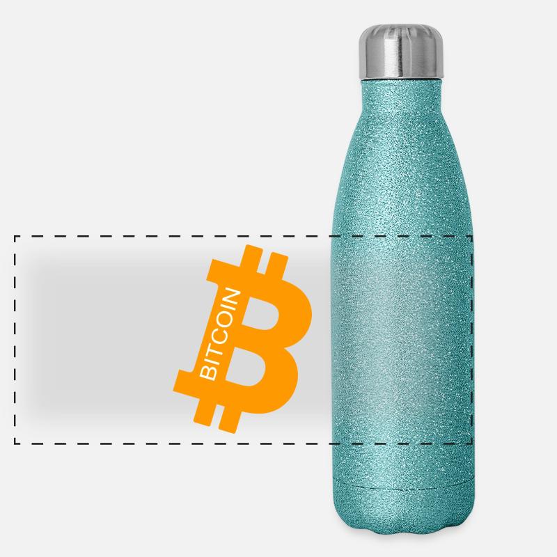 bit coin Panorama Glitzer Isolierflasche 500 ml