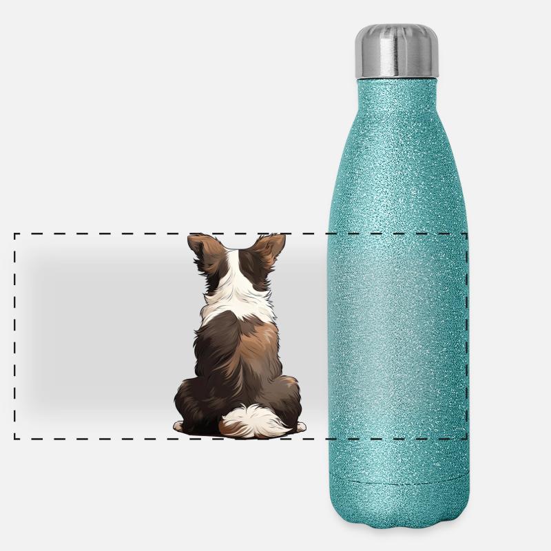 Border Collie Panoramic Glitter Thermal Bottle 500 ml