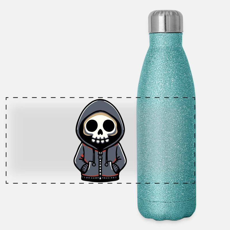 Squelette en sweat à capuche Gourde isotherme panoramique pailletée 500 ml