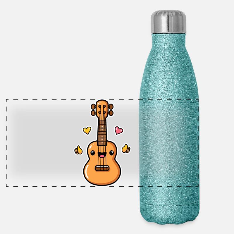Ukulélé Style Dessin Animé Gourde isotherme panoramique pailletée 500 ml