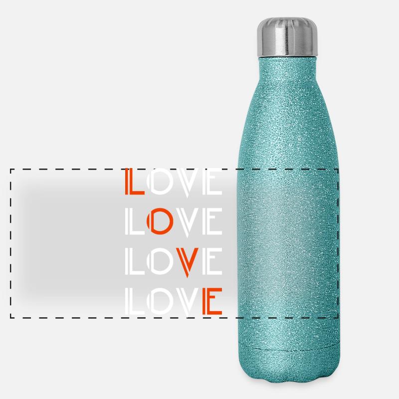 Love / Liebe Panorama Glitzer Isolierflasche 500 ml