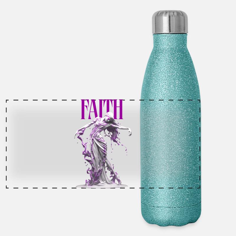 Glaube Tänzerin aus flüssigem Marmor Panorama Glitzer Isolierflasche 500 ml