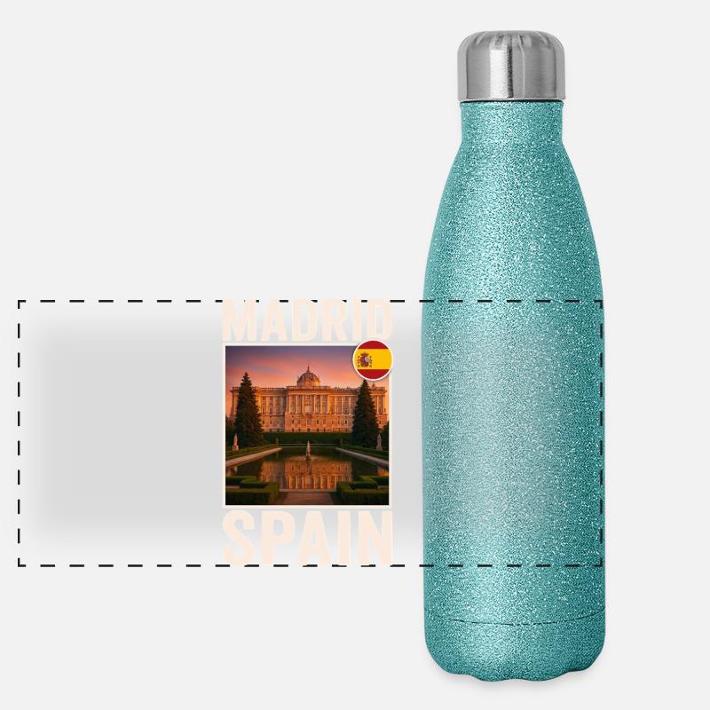 Madrid Panorama Glitzer Isolierflasche 500 ml