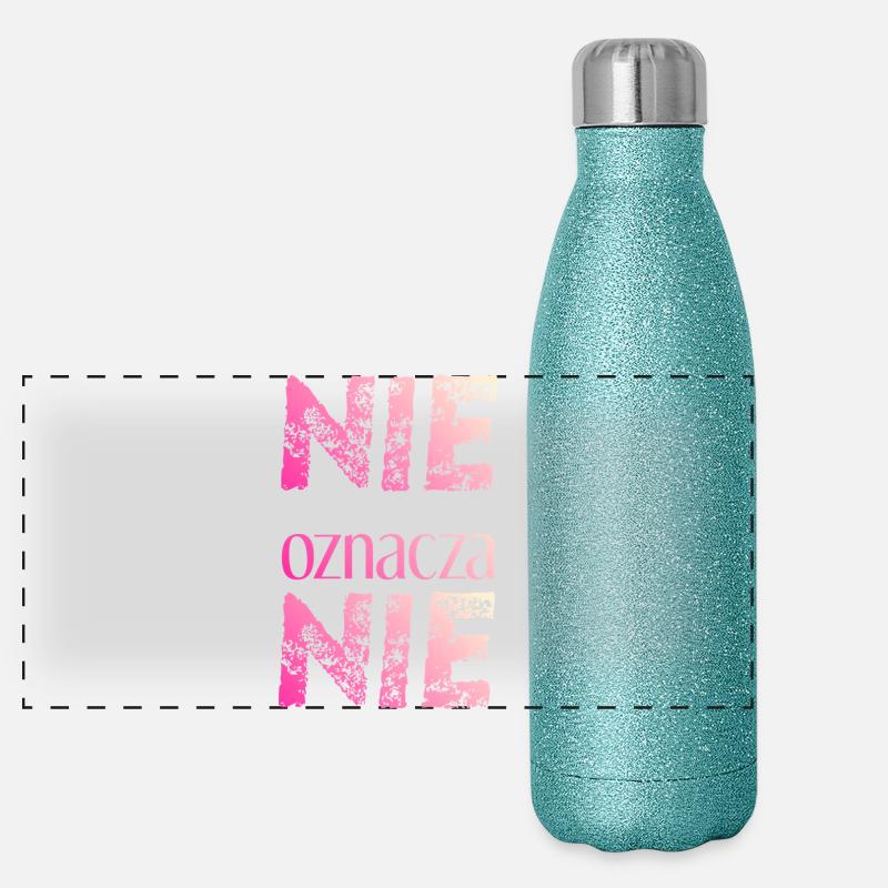 Nein heißt nein polnisch Feminismus Geschenkidee Panorama Glitzer Isolierflasche 500 ml