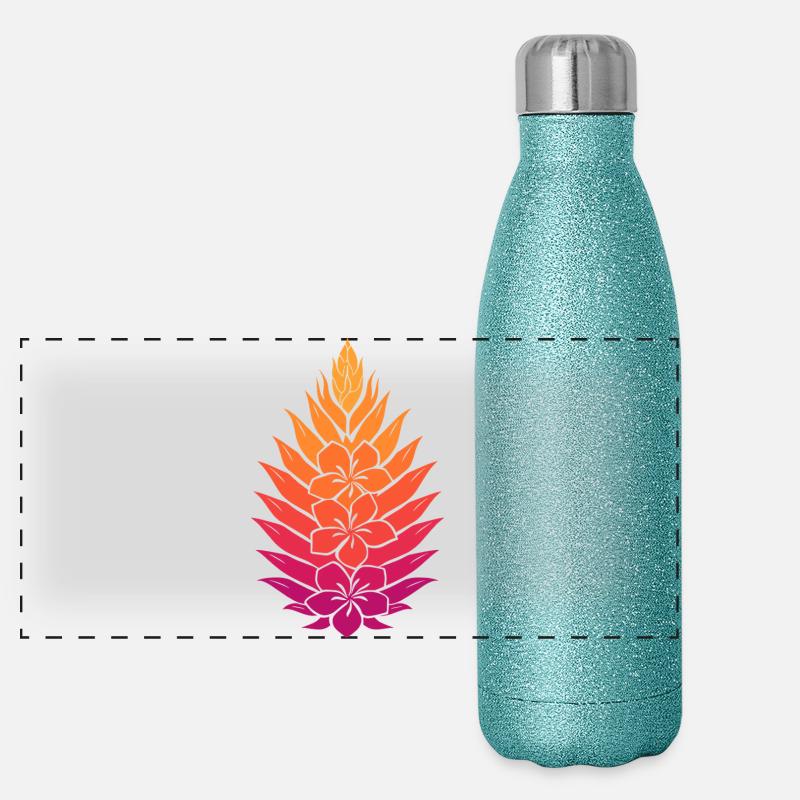 Mandala du Lotus Arc-en-ciel Gourde isotherme panoramique pailletée 500 ml