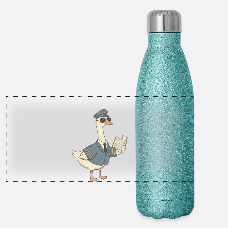 Pilote Duck au décollage Gourde isotherme panoramique pailletée 500 ml