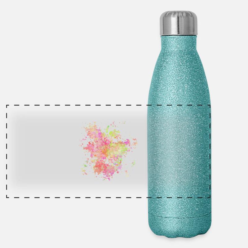 Klecks Farben Kleckse Farbklecks - Color Blobs Panorama Glitzer Isolierflasche 500 ml