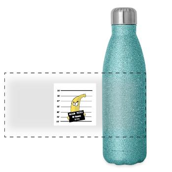 Banana - Gourde isotherme panoramique pailletée 500 ml - paillettes bleues - Devant