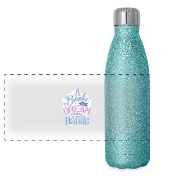 Dream - Panoramic Glitter Thermal Bottle 500 ml - blue glitter - Front