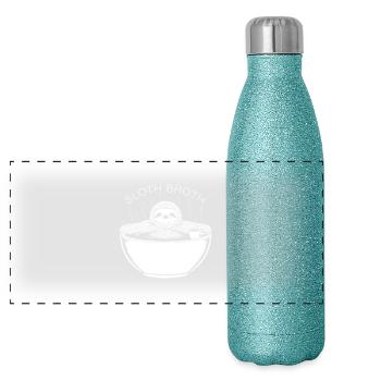 Sloth Broth - Panorama Glitzer Isolierflasche 500 ml - Blau Glitzer - Vorne