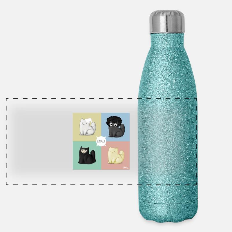 nous sommes tous seulement des chats Gourde isotherme panoramique pailletée 500 ml
