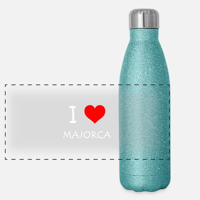 J'aime Majorque Gourde isotherme panoramique pailletée 500 ml