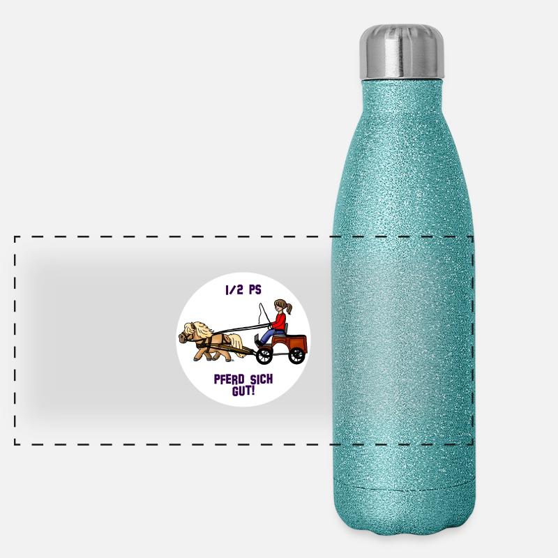 Pferd sich gut Panorama Glitzer Isolierflasche 500 ml