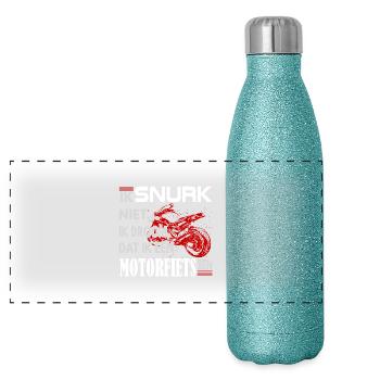 Motorrijders - Panorama Glitzer Isolierflasche 500 ml - Blau Glitzer - Vorne