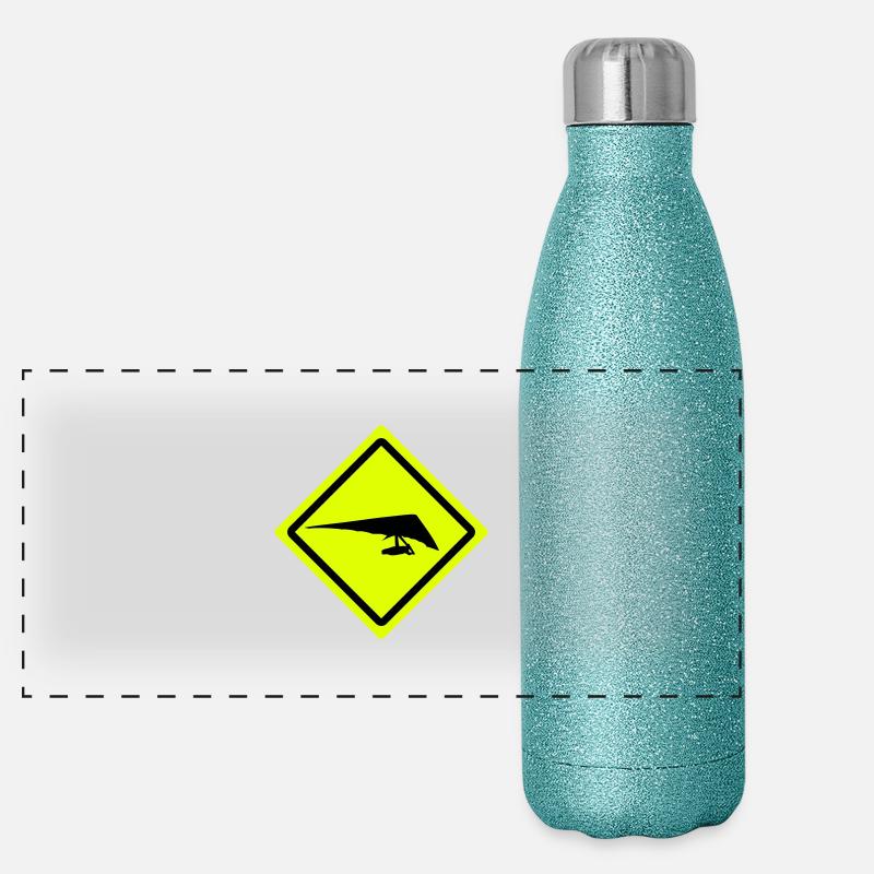 hang glider roadsign Panorama Glitzer Isolierflasche 500 ml
