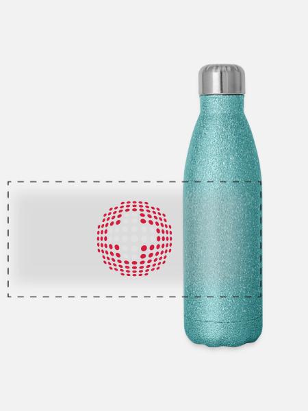 switzerland_flag_2c - Panoramic Glitter Thermal Bottle 500 ml - blue glitter - Front