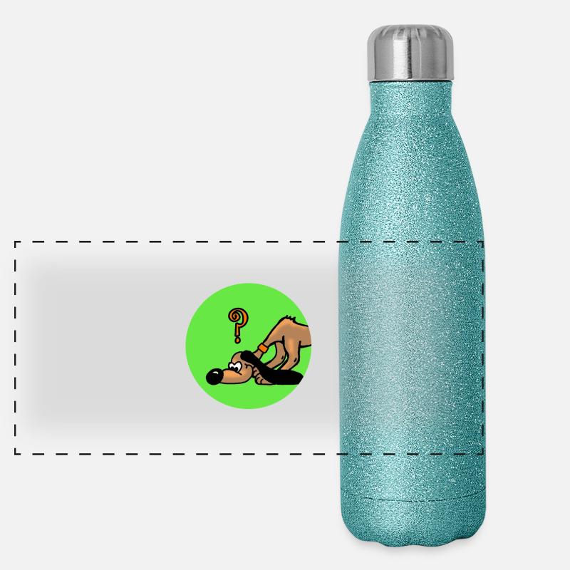Search dog dog Panoramic Glitter Thermal Bottle 500 ml