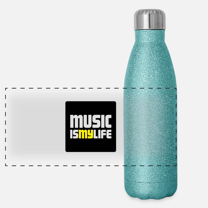 music i smy life Panorama Glitzer Isolierflasche 500 ml