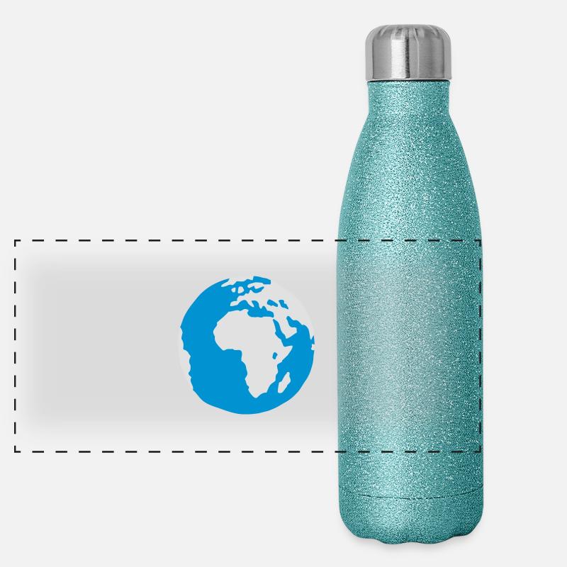 Globe / Planète Terre / Lune / Planeta Tierra Gourde isotherme panoramique pailletée 500 ml