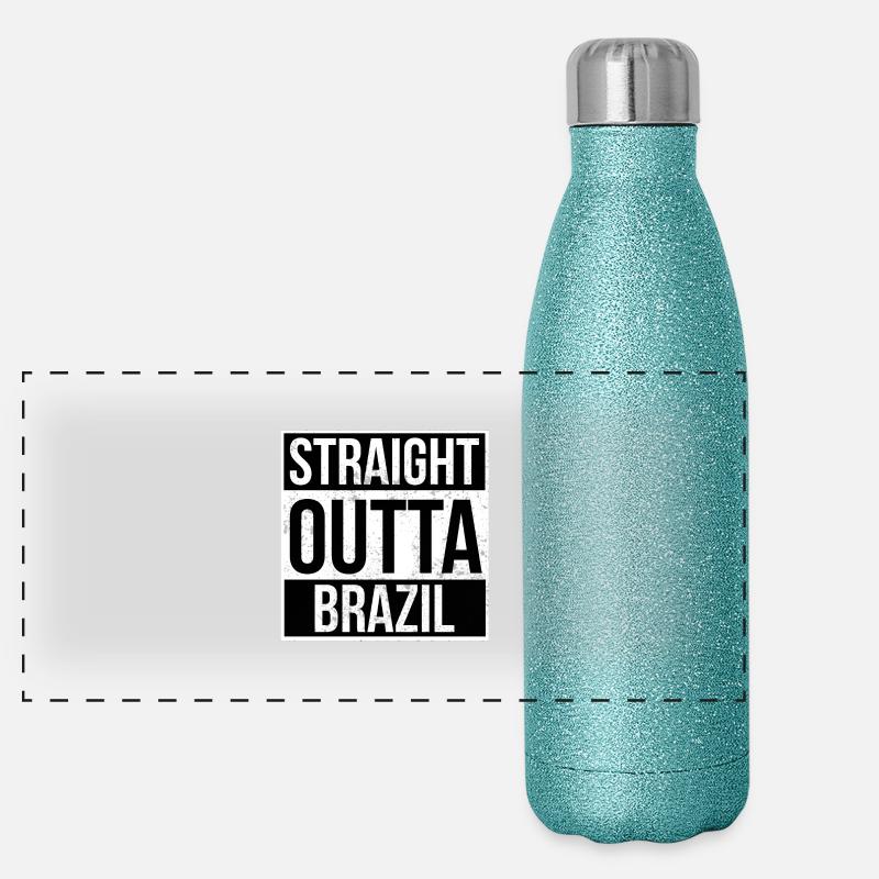 Straight Outta Brésil! Gourde isotherme panoramique pailletée 500 ml
