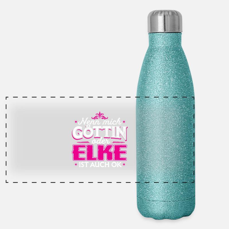 ELKE - Göttin Panorama Glitzer Isolierflasche 500 ml