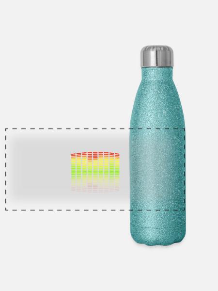 Equalizer - Gourde isotherme panoramique pailletée 500 ml - paillettes bleues - Devant
