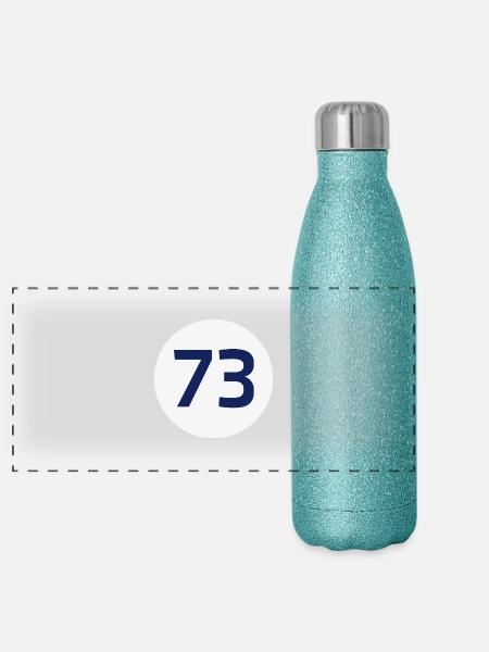 73, the best number Big Bang - Panoramic Glitter Thermal Bottle 500 ml - blue glitter - Front