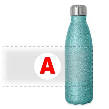 Ein Lern - Panorama Glitzer Isolierflasche 500 ml - Blau Glitzer - Vorne