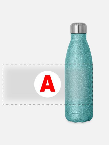 A learner - Panoramic Glitter Thermal Bottle 500 ml - blue glitter - Front