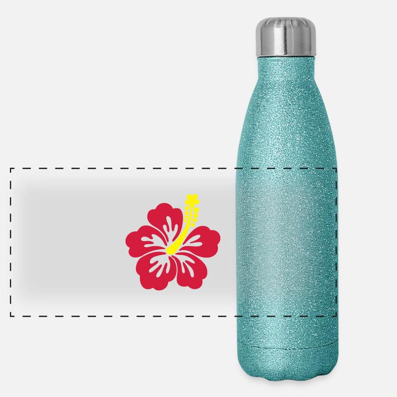 hibiscus tahiti Gourde isotherme panoramique pailletée 500 ml