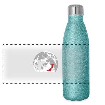 chaperon_rouge2 - Gourde isotherme panoramique pailletée 500 ml - paillettes bleues - Devant
