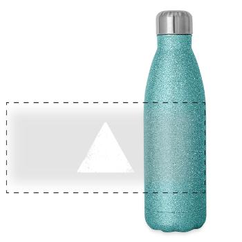 dreieck hipster form - Panorama Glitzer Isolierflasche 500 ml - Blau Glitzer - Vorne