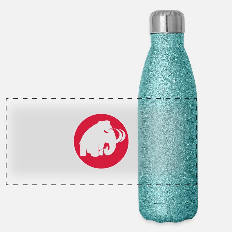 angry mammoth böses Mammut - Panorama Glitzer Isolierflasche 500 ml - Blau Glitzer