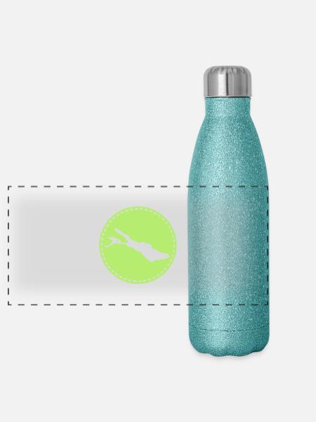 Bodensee - Panorama Glitzer Isolierflasche 500 ml - Blau Glitzer