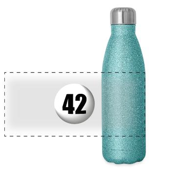 42 - Panorama Glitzer Isolierflasche 500 ml - Blau Glitzer - Vorne