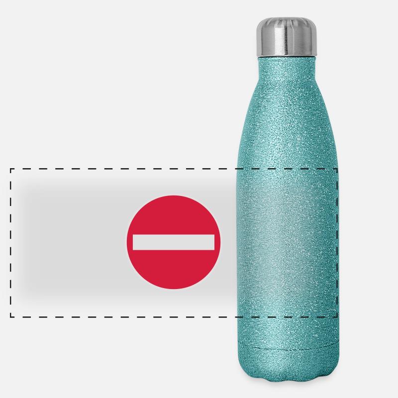 Une façon d'une façon circulation de la rue signe - Gourde isotherme panoramique pailletée 500 ml - paillettes bleues